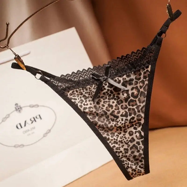 String léopard sexy beige